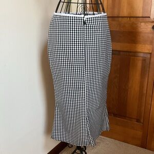 Zara Black and White Gingham Midi Skirt